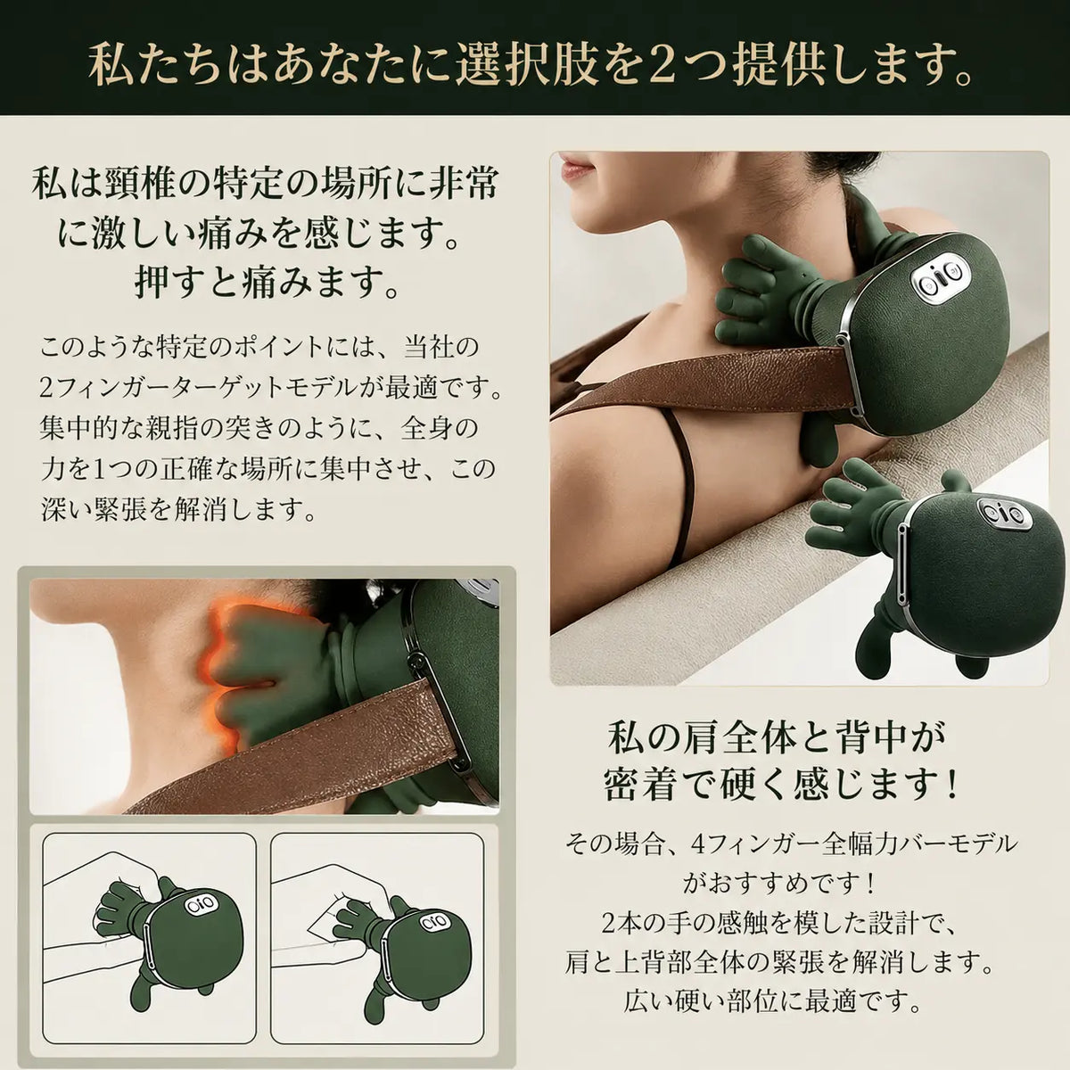 全身対応 4Dハンドマッサージャー 温熱機能付き